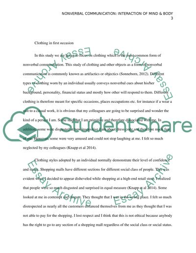 Nonverbal Communication: Interaction of Mind & Body