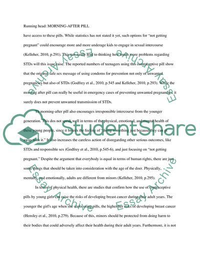 Morning-After Pill Should Not Be Available to Teenagers to Avoid Possible Future Complications