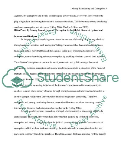 Effect of Money Laundering and Corruption on International Business