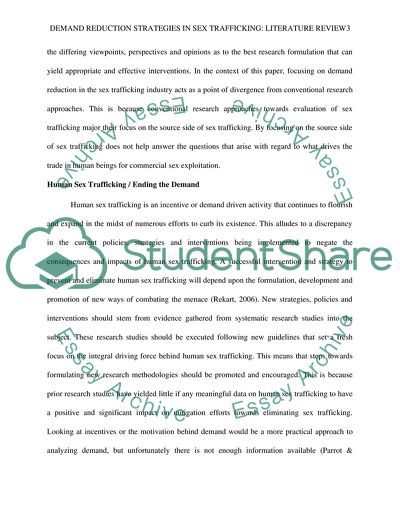 Demand Reduction Strategies in Sex Trafficking