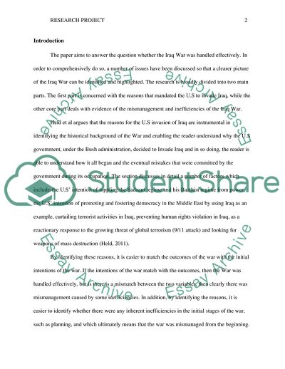 Was the Iraq War Handled Effectively