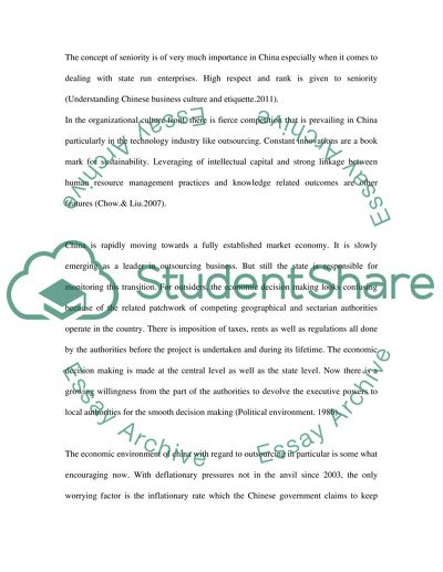 Implications of Outsourcing to China