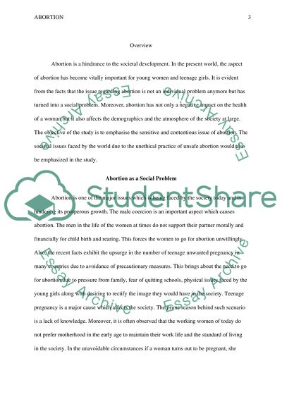 Abortion as a Social Problem