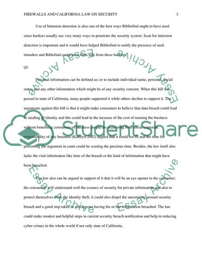 Firewalls and the California Law on Security Breach