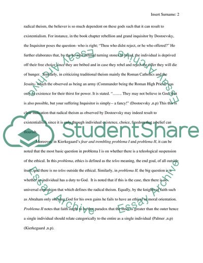 Theism and Dostoevsky and Kierkegaard