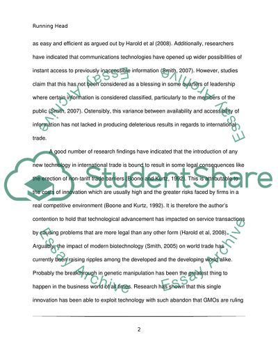 The Effects of Technology on Trade