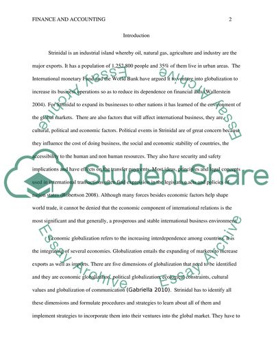 International Business Environment: Strinidal