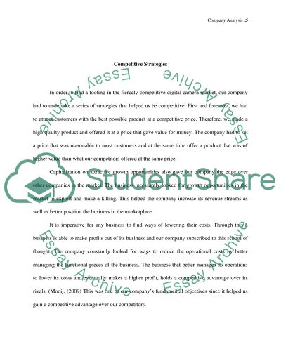 Competitive Strategies. Chaos Camera Company Competitive Advantages