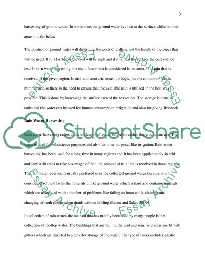 Water Provision in Arid and Semi Arid Areas