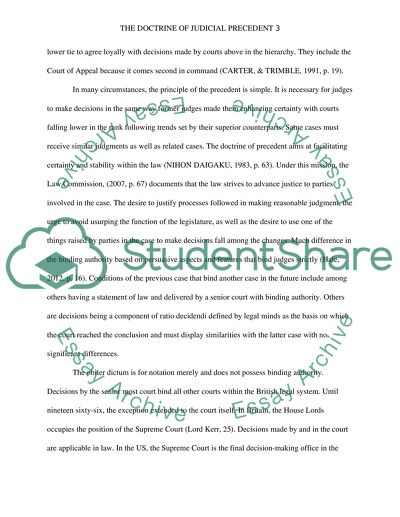 The Doctrine Of Judicial Precedent