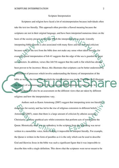 Scripture and Religion Interpretation