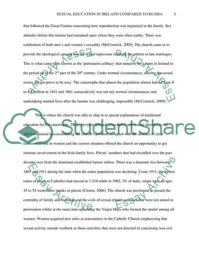 Sexual Education in Ireland Compared to Russia