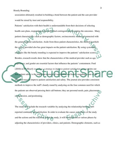 Hourly rounding: a strategy to improve patient satisfaction scores