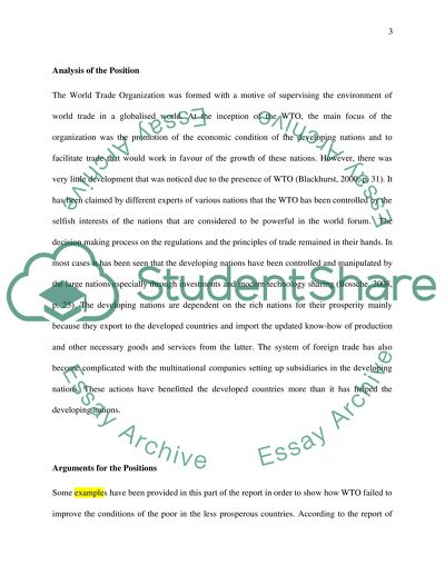 The Law and Policy of the World Trade Organization