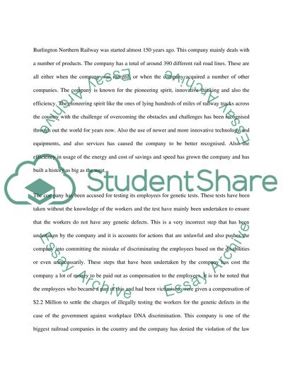 Ethics Physical Privacy Burlington Northern Railway case 3