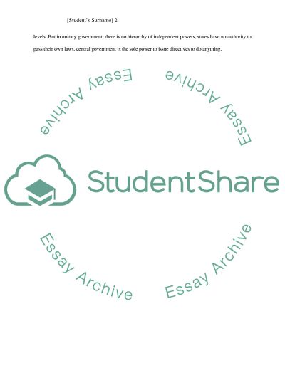 A Federal System of Government