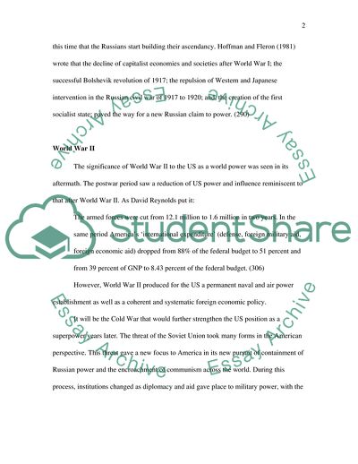 The Rise of the United States and the Soviet Union to Superpower Status