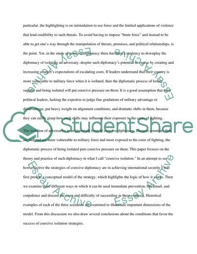 Strategies of Coercive Diplomacy in Pursuing International Security