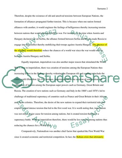 Principal Causes for World War I