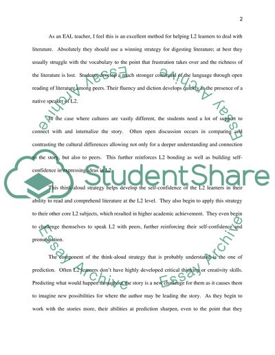 Critical reader response from education class(Teaching English as an Additional Language)