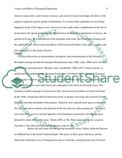 Causes and Effects of European Exploration