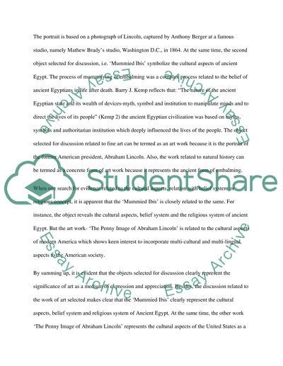 Analysis of The Penny Image of Abraham Lincoln and Mummied Ibis