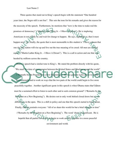 Two Famous Speeches: Martin Luther King Junior and Barack Obama