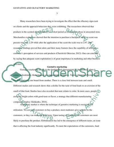 Oflactory and Gustative Marketing