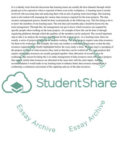 Management of Data Resources