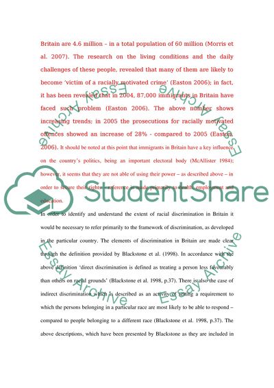 The Extent of Racism and Racial Discrimination in Britain