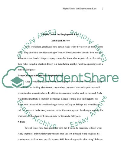 Rights under the Employment Law