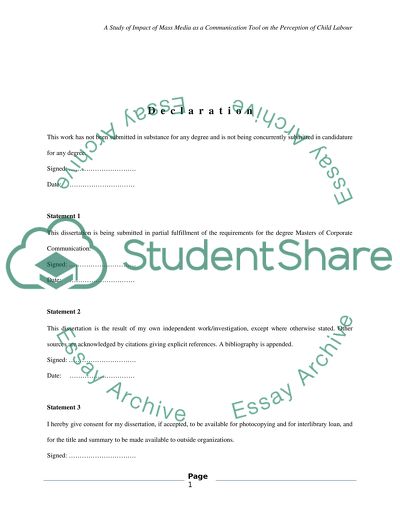 Mass media and child labour