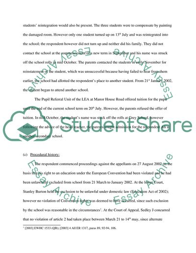 Ali v Headteacher and Governors of Lord Grey School