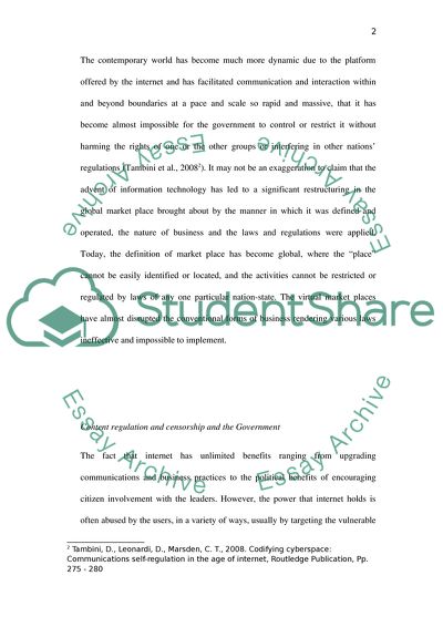 Cyber Law - Content Regulation and Censorship in the Government