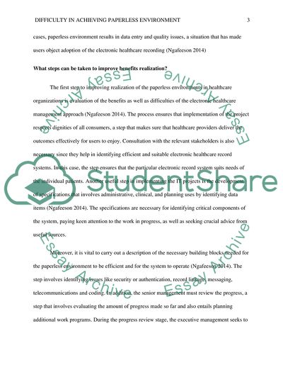 Difficulty in Achieving Paperless Environment