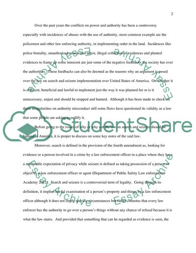 The Law on Search and Seizure