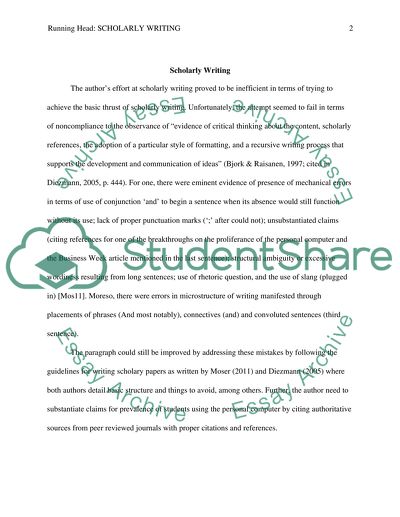 Supervision and Scholarly Writing