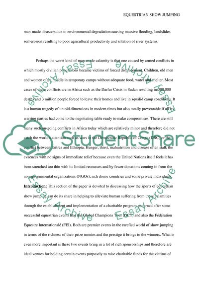 Establishing & implementing a charitable program in the sport of equestrian show jumping