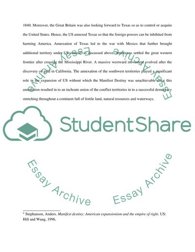 Role of Annexing Texas and Southwest Territories
