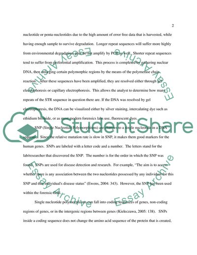 Single Nucleotide Polymorphisms Replaces the Short Tandem Repeat