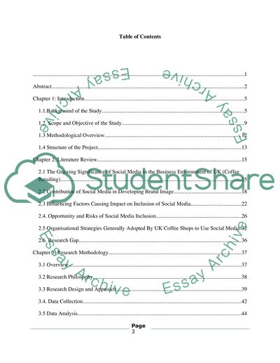 Impact of Social Media on Brand Image of UK Coffee Shops