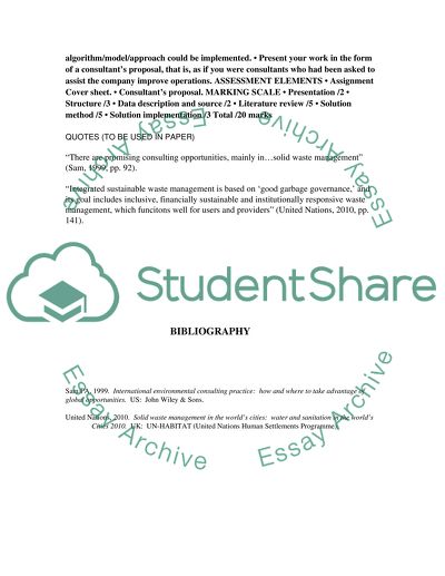 Consultant Proposal (Quantitative management)