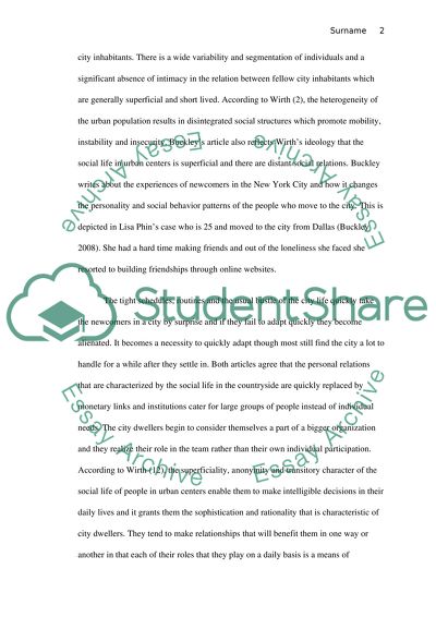 Urbanism as a Way of Life