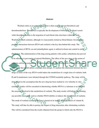 Pharmacology - Dose of Warfarin Schedule