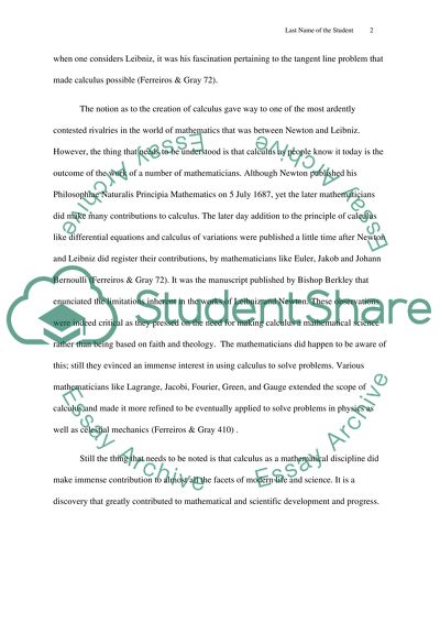 history of calculus essay