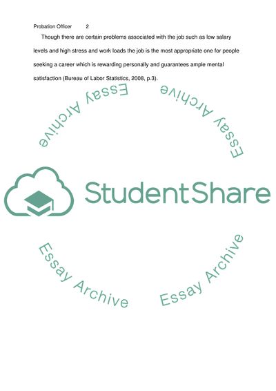 Probation Officer as a Choice of Career in the United States