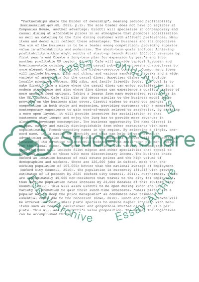 Girotti Cafe: Buisness Plan