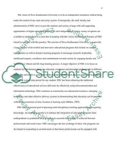 Nova Southeastern University Vision Analysis