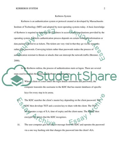 Security Controls - Kerberos