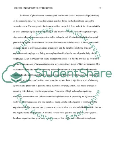 Attributes of Speech on Employee